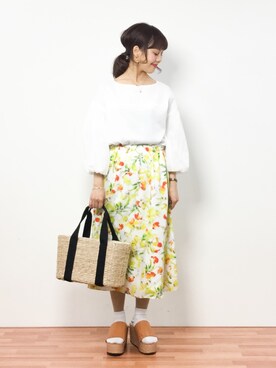 「バルーンスリーブ」｜内山陽菜さん（レディース・149cm）の春コーディネート