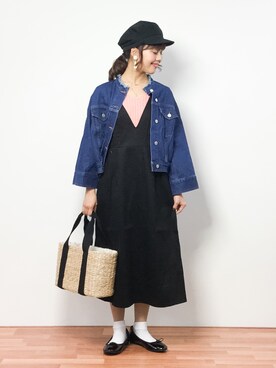 「Spick & Span（スピックアンドスパン）のアイテム（ブルゾン）」を使った、内山陽菜さん（レディース・149cm）の春コーディネート