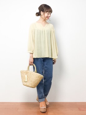 内山陽菜さん（レディース・149cm）の夏コーディネート