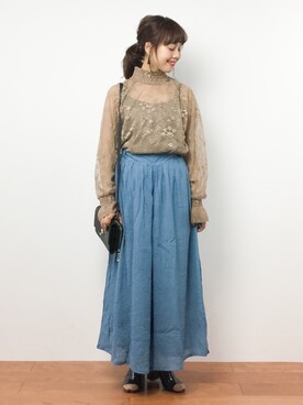 内山陽菜さん(レディース・149cm)の夏コーディネート