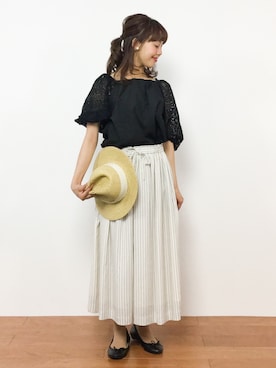 「SHIPS Days（シップスデイズ）のアイテム」を使った、内山陽菜さん（レディース・149cm）の夏コーディネート