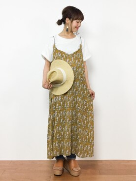 「marjour（マージュール）のアイテム（ワンピース）」を使った、内山陽菜さん（レディース・149cm）の夏コーディネート