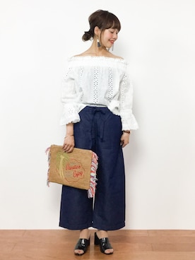「SHIPS Days（シップスデイズ）のアイテム」を使った、内山陽菜さん（レディース・149cm）の夏コーディネート