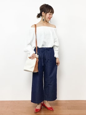 「SHIPS Days（シップスデイズ）のアイテム」を使った、内山陽菜さん（レディース・149cm）の夏コーディネート