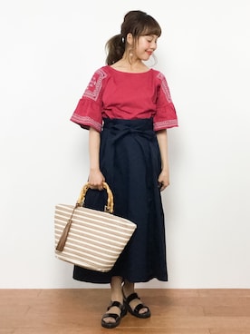 内山陽菜さん(レディース・149cm)の夏コーディネート