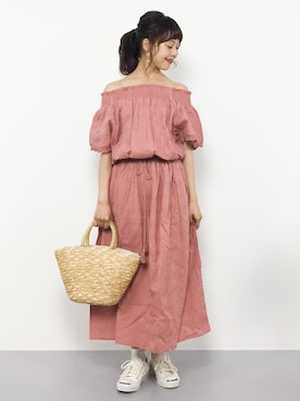 「Luz Llena（ラズレナ）のアイテム」を使った、内山陽菜さん（レディース・149cm）の夏コーディネート