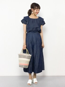 「Te chichi（テチチ）のアイテム」を使った、内山陽菜さん（レディース・149cm）の夏コーディネート
