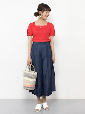 「Te chichi（テチチ）のアイテム」を使った、内山陽菜さん（レディース・149cm）の夏コーディネート