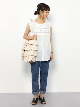 内山陽菜さん(レディース・149cm)の夏コーディネート