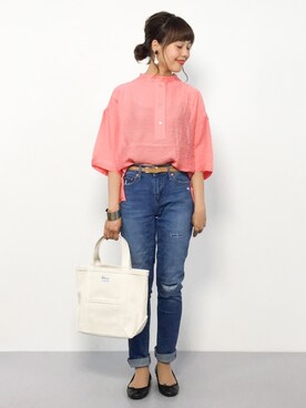 内山陽菜さん(レディース・149cm)の夏コーディネート