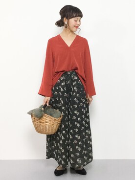 「kakatoo（カカトゥ）のアイテム」を使った、内山陽菜さん（レディース・149cm）の夏コーディネート