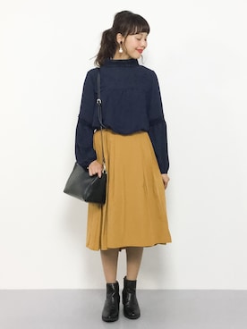 「BASE（ベース）のアイテム」を使った、内山陽菜さん（レディース・149cm）の秋コーディネート