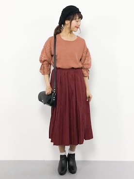 内山陽菜さん（レディース・149cm）の秋コーディネート