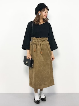 内山陽菜さん（レディース・149cm）の秋コーディネート