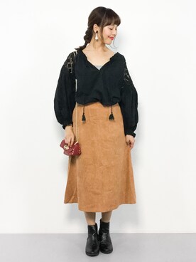 内山陽菜さん（レディース・149cm）の秋コーディネート