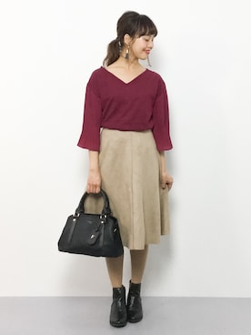 「Spick & Span（スピックアンドスパン）の【FIORELLI 】別注2Wayバッグ◆	（ショルダーバッグ）」を使った、内山陽菜さん（レディース・149cm）の秋コーディネート