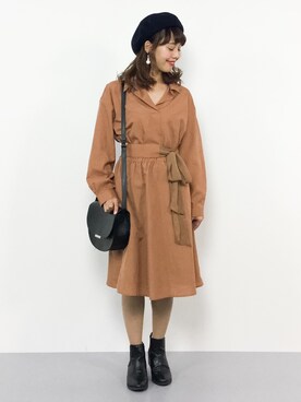 内山陽菜さん（レディース・149cm）の秋コーディネート