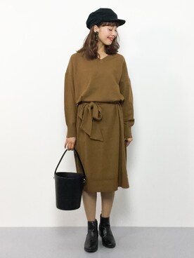 内山陽菜さん(レディース・149cm)の秋コーディネート