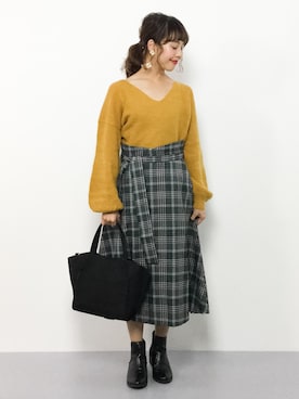 内山陽菜さん（レディース・149cm）の秋コーディネート