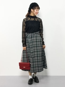 内山陽菜さん（レディース・149cm）の秋コーディネート