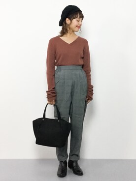 内山陽菜さん（レディース・149cm）の秋コーディネート