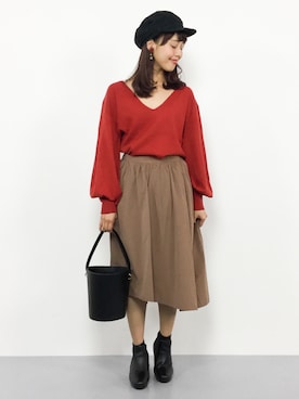 内山陽菜さん（レディース・149cm）の秋コーディネート