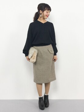内山陽菜さん（レディース・149cm）の秋コーディネート