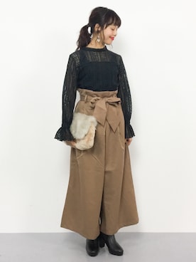 内山陽菜さん（レディース・149cm）の秋コーディネート