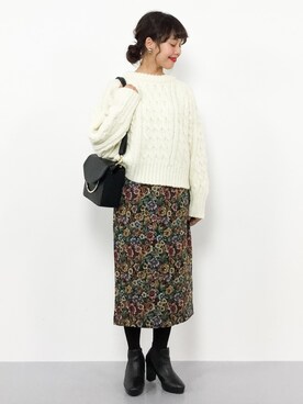 内山陽菜さん（レディース・149cm）の秋コーディネート