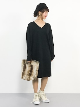 内山陽菜さん（レディース・149cm）の秋コーディネート