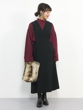 内山陽菜さん（レディース・149cm）の秋コーディネート