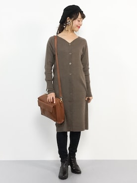 内山陽菜さん（レディース・149cm）の秋コーディネート