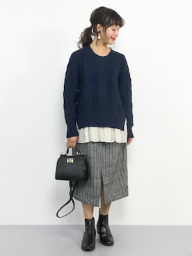 内山陽菜さん（レディース・149cm）の秋コーディネート