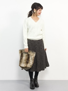 内山陽菜さん（レディース・149cm）の秋コーディネート