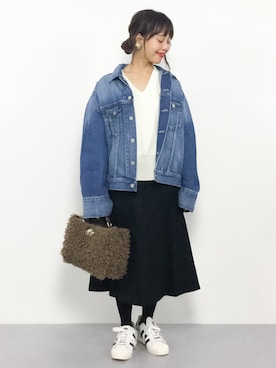 内山陽菜さん（レディース・149cm）の秋コーディネート