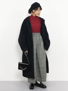 「JEANASIS（ジーナシス）のアイテム（チェスターコート）」を使った、内山陽菜さん（レディース・149cm）の秋コーディネート