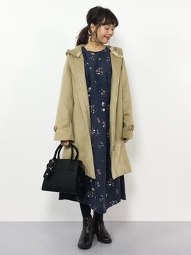 「FLEUR DE SHOP（フルールドショップ）のアイテム」を使った、内山陽菜さん（レディース・149cm）の秋コーディネート