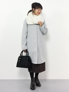 「出勤コーデ」｜「アイテム（ダウンジャケット/コート）」を使った、内山陽菜さん（レディース・149cm）の秋コーディネート