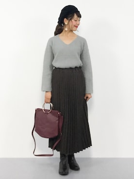 内山陽菜さん（レディース・149cm）の秋コーディネート