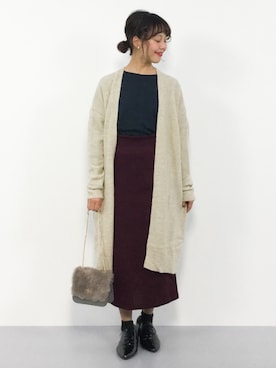 内山陽菜さん（レディース・149cm）の秋コーディネート