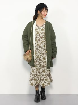 「キルティングコート」｜内山陽菜さん（レディース・149cm）の秋コーディネート