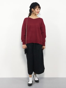 内山陽菜さん（レディース・149cm）の秋コーディネート