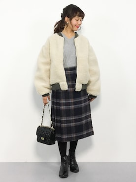 内山陽菜さん（レディース・149cm）の秋コーディネート