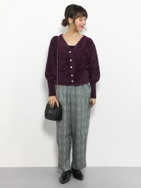 「EDIT COLOGNE（エディットコロン）のアイテム（トップス）」を使った、内山陽菜さん（レディース・149cm）の秋コーディネート