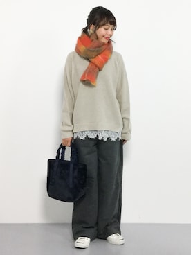 内山陽菜さん（レディース・149cm）の秋コーディネート