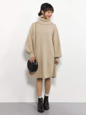 「Another Edition（アナザーエディション）のアイテム（ワンピース/ドレス）」を使った、内山陽菜さん（レディース・149cm）の秋コーディネート
