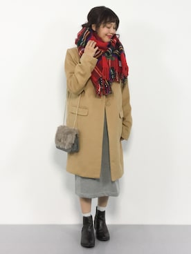「SLY（スライ）のアイテム（その他アウター）」を使った、内山陽菜さん（レディース・149cm）の秋コーディネート