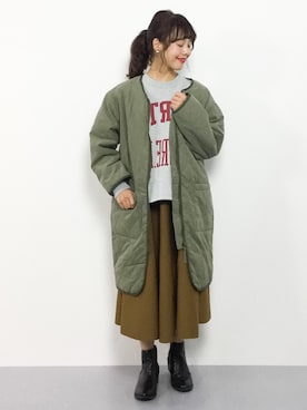 「notch.（ノッチ）のアイテム（その他アウター）」を使った、内山陽菜さん（レディース・149cm）の冬コーディネート