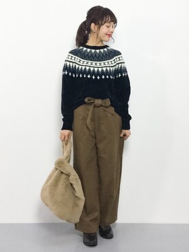 内山陽菜さん（レディース・149cm）の冬コーディネート