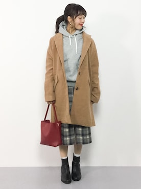 内山陽菜さん（レディース・149cm）の冬コーディネート